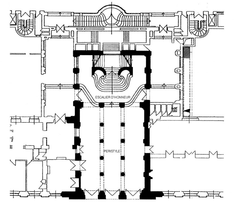 Agence Caillault ACMH – Hôtel de Ville – Nancy – Plan (en noir partie concernée par les travaux)