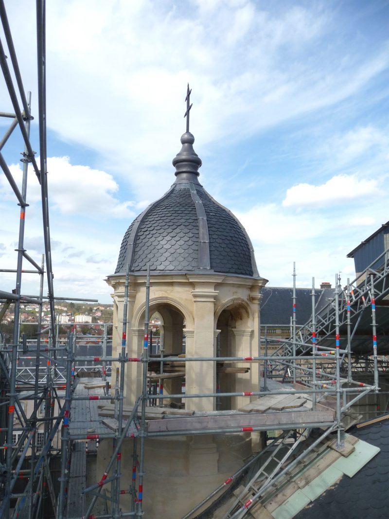 Agence Caillault ACMH – Palais ducal – Luneville – Clocher nord de la Chapelle en cours de restauration