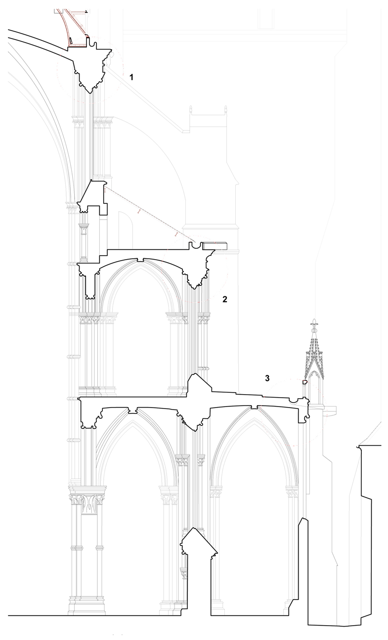 Agence Caillault ACMH – Cathédrale Notre-Dame de Laon – Coupe sur la nef