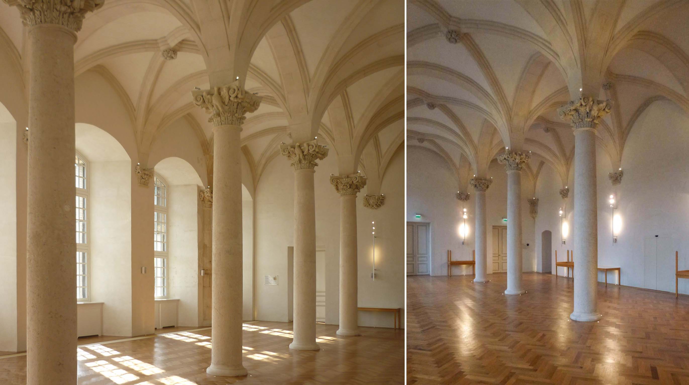 Agence Caillault ACMH – Abbaye de Saint-Mihiel – Salle capitulaire avant et après restauration